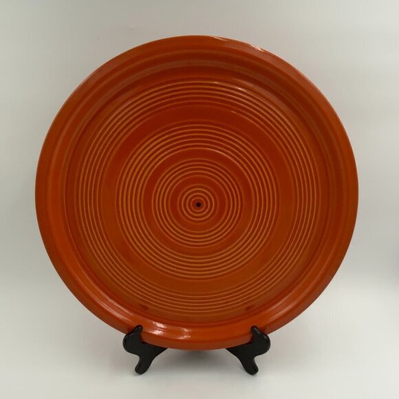 Vintage Original MCM Orange USA Pacific Pottery 16" Large Round Serving Platter - Picture 1 of 7